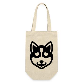 Hund - Geschenkbeutel für Flaschen - Natur - Vorne