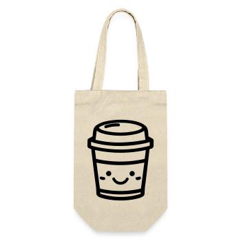 Kaffeebecher - Geschenkbeutel für Flaschen - Natur - Vorne