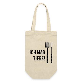 Ich Mag Tiere! (Grillbesteck / Black) - Geschenkbeutel für Flaschen - Natur - Vorne