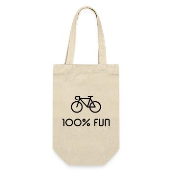 Racing Bike / Road Bike – 100% Fun (Bicycle / B) - Gift Bag for Bottles - nature - Front