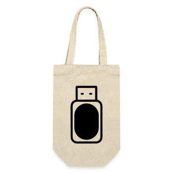 USB-Stick - Geschenkbeutel für Flaschen - Natur - Vorne