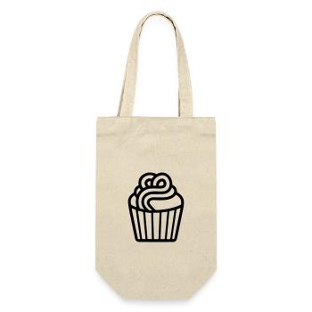 Muffin - Geschenkbeutel für Flaschen - Natur - Vorne