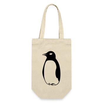 Pinguin - Geschenkbeutel für Flaschen - Natur - Vorne