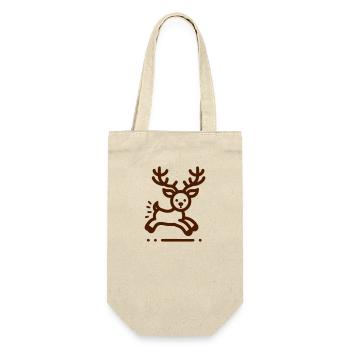 Funny Reindeer Line Drawing - Gift Bag for Bottles - nature - Front