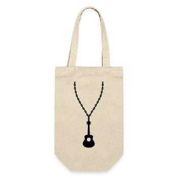 Schmuck Halskette Gitarrist Gitarre - Geschenkbeutel für Flaschen - Natur - Vorne