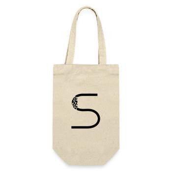 Buchstabe S - Geschenkbeutel für Flaschen - Natur - Vorne