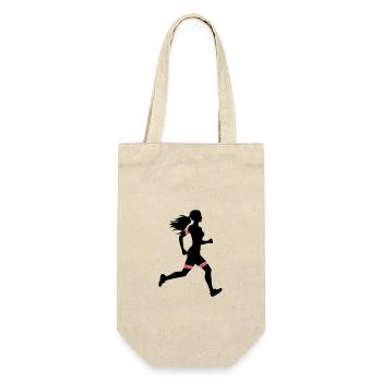 Running Marathon Woman Icon - Gift Bag for Bottles - nature - Front