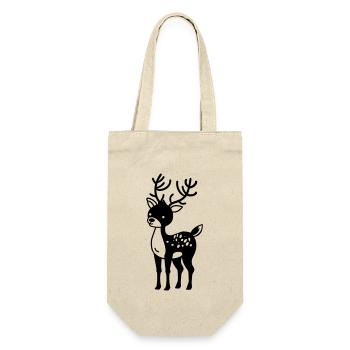Hirsch - Geschenkbeutel für Flaschen - Natur - Vorne