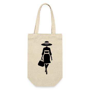 Dame Elegant - Geschenkbeutel für Flaschen - Natur - Vorne
