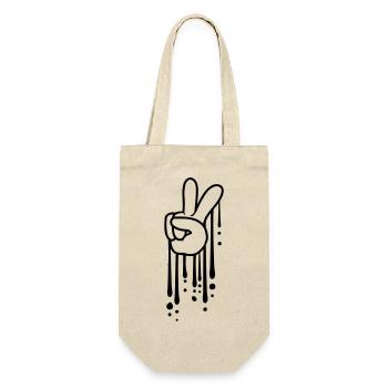 Tropfen Graffiti Peace - Geschenkbeutel für Flaschen - Natur - Vorne