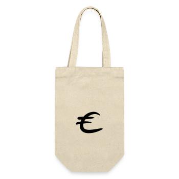 Eurozeichen / € Euro Symbol. Gekritzel Zeichnung. - Geschenkbeutel für Flaschen - Natur - Vorne