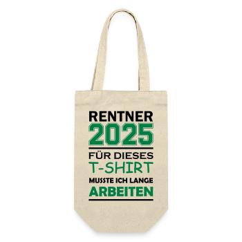 rentner 2025 - Geschenkbeutel für Flaschen - Natur - Vorne
