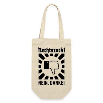 Rechtsrock? Nein, Danke! (Strahlen / Black) - Geschenkbeutel für Flaschen - Natur - Vorne