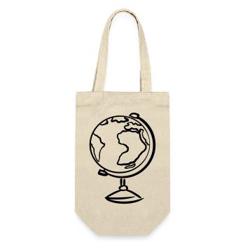 Globe, hand-drawn. Drawing. Geography - Gift Bag for Bottles - nature - Front