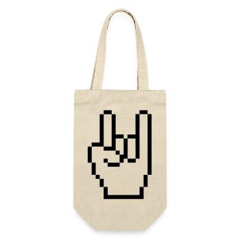 rock pixel hand - Geschenkbeutel für Flaschen - Natur - Vorne