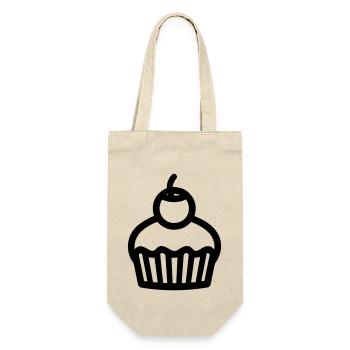 Cupcake - Geschenkbeutel für Flaschen - Natur - Vorne
