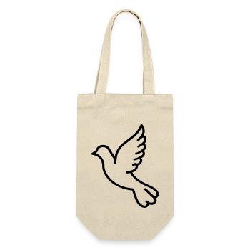 Taube - Geschenkbeutel für Flaschen - Natur - Vorne