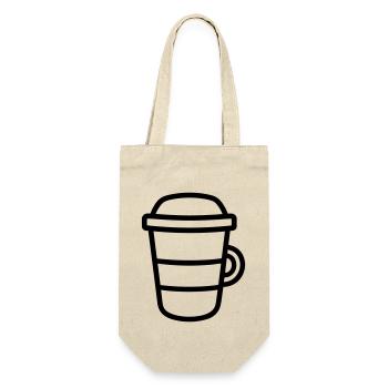 Kaffeebecher - Geschenkbeutel für Flaschen - Natur - Vorne