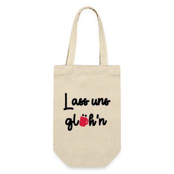 Lass uns glühn - Geschenkbeutel für Flaschen - Natur - Vorne