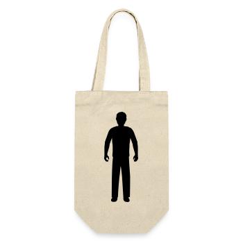 Umriss Mann Silhouette - Geschenkbeutel für Flaschen - Natur - Vorne