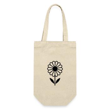 Blume - Geschenkbeutel für Flaschen - Natur - Vorne