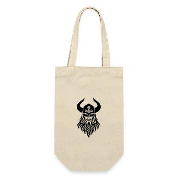 Wikinger Odin Kopf Symbol - Geschenkbeutel für Flaschen - Natur - Vorne