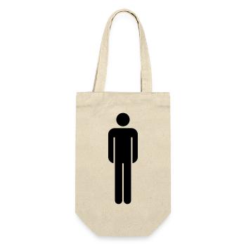 pictogram mann figur maennlich stehend neutral zei - Geschenkbeutel für Flaschen - Natur - Vorne