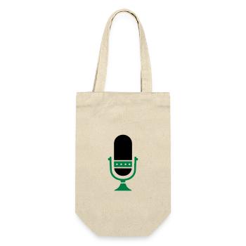 Mikrofon Podcast - Geschenkbeutel für Flaschen - Natur - Vorne