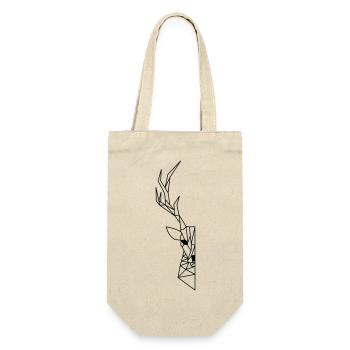 halber Hirsch aus Dreiecken - Geschenkbeutel für Flaschen - Natur - Vorne