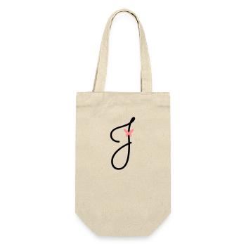 Buchstabe J Schmetterlingsbuchstabe - Geschenkbeutel für Flaschen - Natur - Vorne