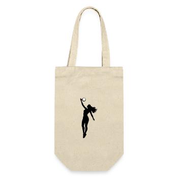Volleyball Spielerin Symbol - Geschenkbeutel für Flaschen - Natur - Vorne