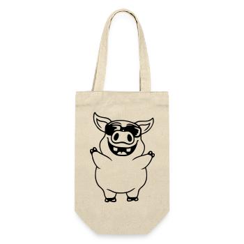 Cool Sunglasses Pig Comic - Gift Bag for Bottles - nature - Front