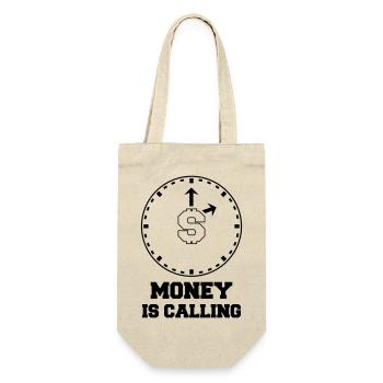 money is calling 1 - Geschenkbeutel für Flaschen - Natur - Vorne