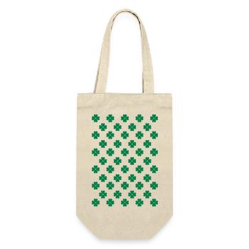 St. Patrick's Day Kleeblätter Vierblättrige Kleeblätter - Geschenkbeutel für Flaschen - Natur - Vorne
