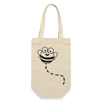 lustige biene 01 - Geschenkbeutel für Flaschen - Natur - Vorne