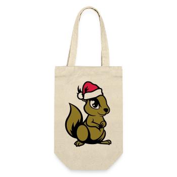 Écureuil Bande dessinée Animal Noël - Sac à bouteille - nature - Devant