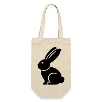 hase - Geschenkbeutel für Flaschen - Natur - Vorne