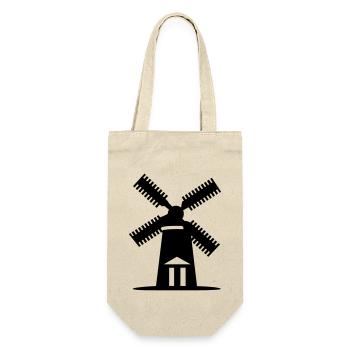 Windmühle - Geschenkbeutel für Flaschen - Natur - Vorne