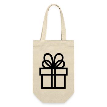 Geschenk-Icon-Box - Geschenkbeutel für Flaschen - Natur - Vorne