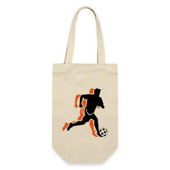 Fussballer Symbol Fussball Spieler Mann - Geschenkbeutel für Flaschen - Natur - Vorne