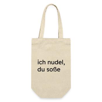 Ich Nudel Du Soße Kochen Küche Spruch Geschenk - Geschenkbeutel für Flaschen - Natur - Vorne