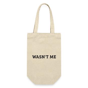 Wasn't me Cooler Schriftzug Geschenk - Geschenkbeutel für Flaschen - Natur - Vorne