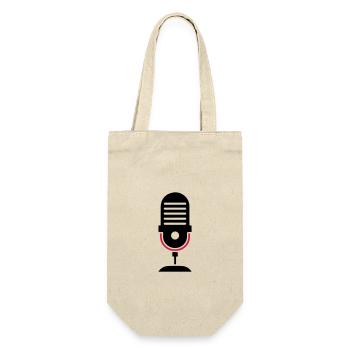 Mikrofon Podcast Logo - Geschenkbeutel für Flaschen - Natur - Vorne
