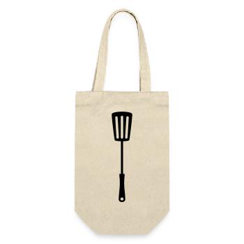 pans grill fork barbecue tongs grill fork - Gift Bag for Bottles - nature - Front
