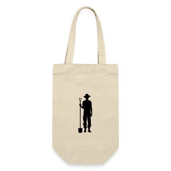 Bauer Silhouette - Geschenkbeutel für Flaschen - Natur - Vorne