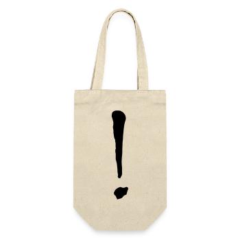 Ausrufezeichen / Ausrufungszeichen in Schwarz - Geschenkbeutel für Flaschen - Natur - Vorne
