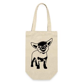 Chihuahua Kleiner Hund Böse Knirschen Nervig Wut - Geschenkbeutel für Flaschen - Natur - Vorne