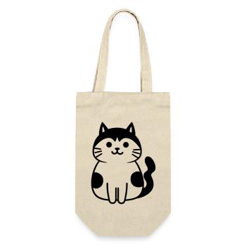 Katze - Geschenkbeutel für Flaschen - Natur - Vorne