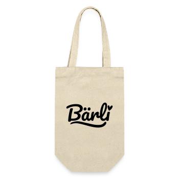 Bärli Schrift Herz - Geschenkbeutel für Flaschen - Natur - Vorne