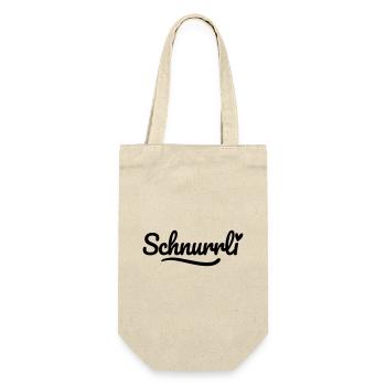 Schnurrli Schrift Herz - Geschenkbeutel für Flaschen - Natur - Vorne